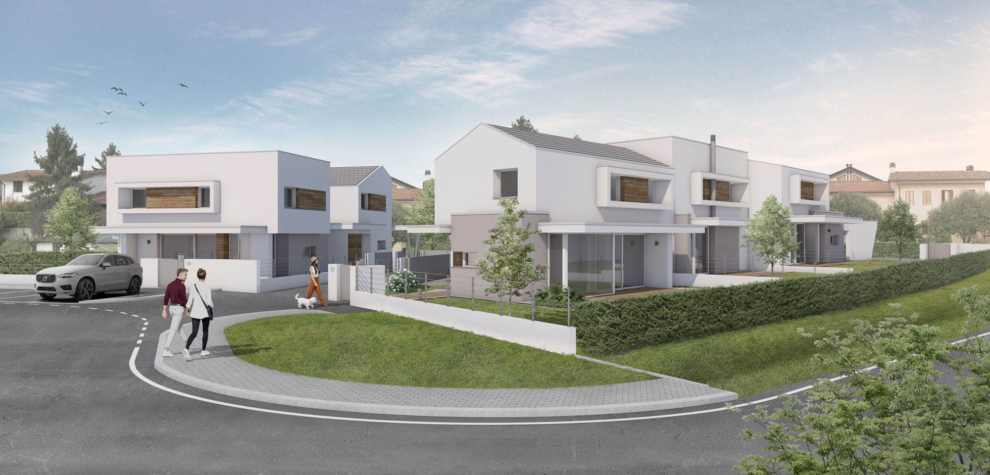 Cinque villette unifamiliari di nuova costruzione in zona tranquilla e soleggiata